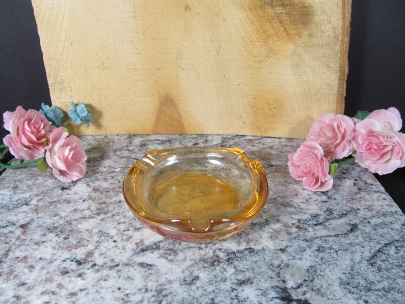 Small Glass Nesting Ashtray Replacement Peach Luster Etsy