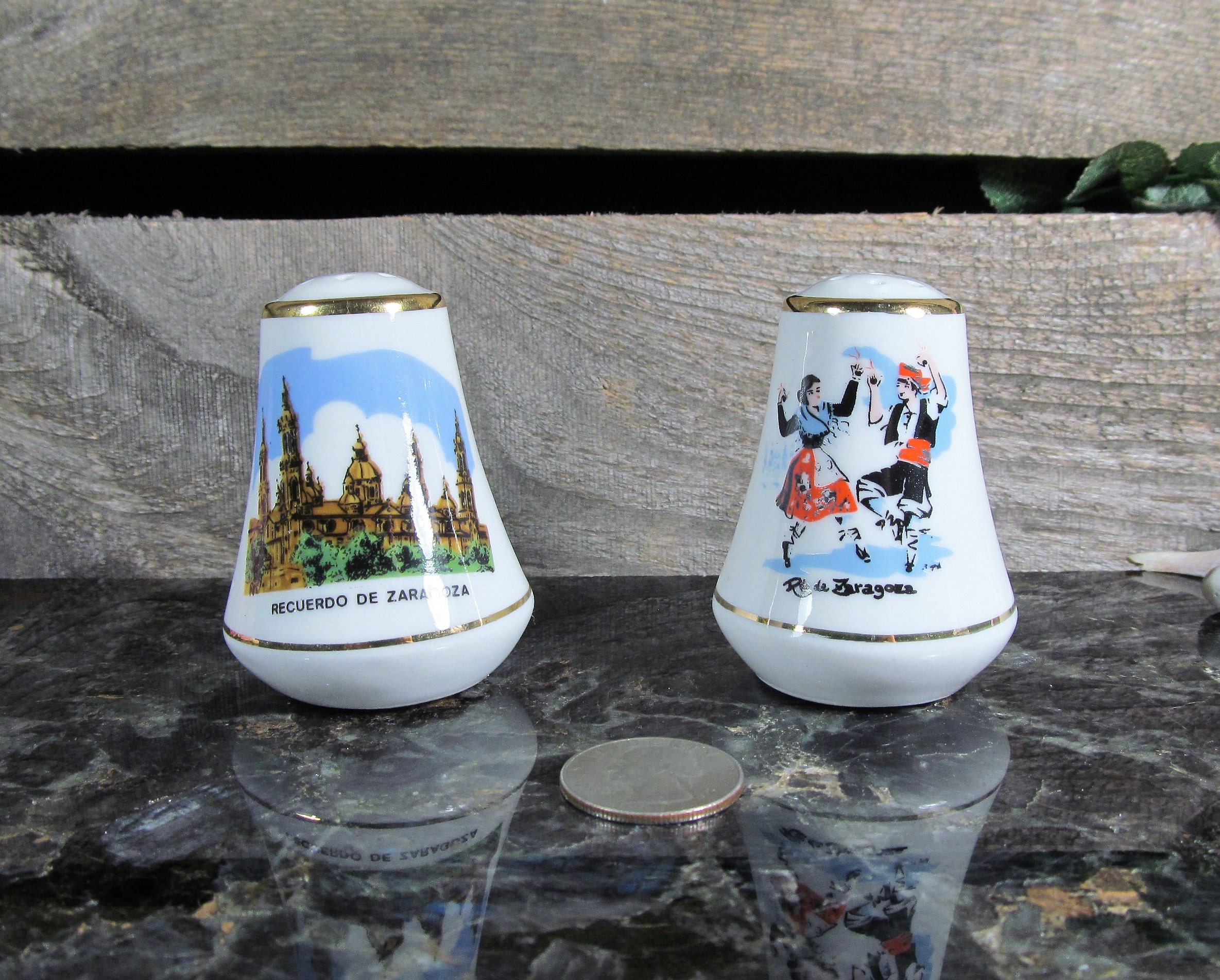 Zaragoza Souvenir Salt & Pepper Shakers Vintage Kitchen Etsy