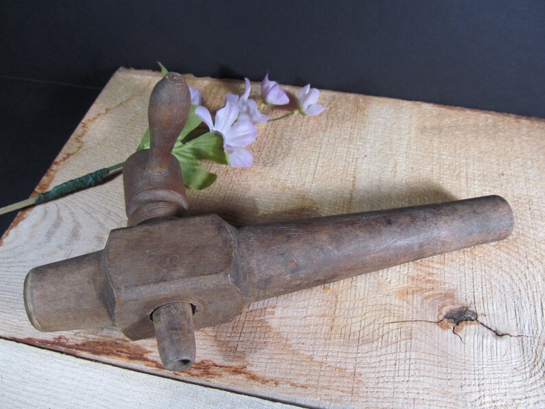 Antique Wooden Barrel Keg Tap & Spigot Vintage Collectible Etsy