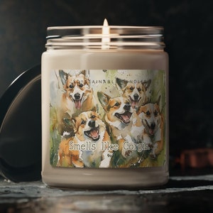 Smells Like Corgis Candle, Funny Dog Lover Gift, Scented Soy Candle, Unique Pet Humor Candle, Handmade 9oz Candle, Pet Owners Gift