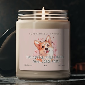 This Candle Smells Better Than Corgi Farts, Funny Dog Lover Gift, Unique Pet Humor Candle, Handmade 9oz Candle, Pet Owners Gift, Candle