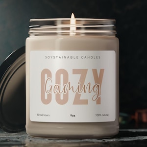 Cozy Gaming Candle, Gamer Gift, Video Game Room Decor, Relaxation Candle, Cozy Vibes Candle, Gamer Scented Candle, Gaming Gift
