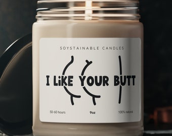 J'aime votre chandelle, cadeau romantique, bougie de soja parfumée, cadeau unique pour couple, bougie faite main de 9 oz, amour et humour, cadeau d'anniversaire