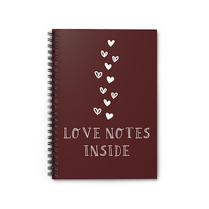 Cuaderno espiral con notas de amor: diario romántico, cuaderno bonito, regalo para parejas, diario con cartas de amor, regalo de San Valentín