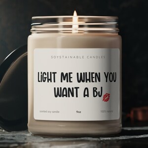 Light Me When You Want a BJ, Valentines Gifts For Him, Adult Humor, Funny Gifts, Couple BJ Candle, Valentine Day Gift For Him, Gift For Him