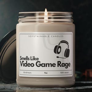 Video Game Rage Scented Candle, Gamer Gift, Funny Gaming Decor, Rage Candle, Soy Wax Candle, Fragrant Candle for Gamers, 9oz