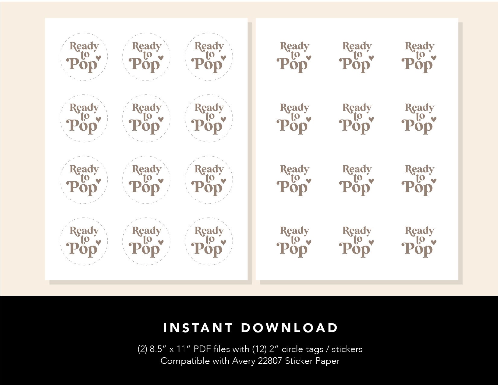 Boho Ready to Pop Tags/stickers | Popcorn Favors | Champagne Favors - Etsy