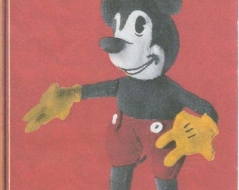 Vintage Knit Mickey Mouse Cuddly Toy knitting pattern instant download pdf