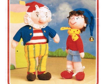 Vintage pdf knit Noddy and Big Ears toys dolls pattern digital download knitting pattern