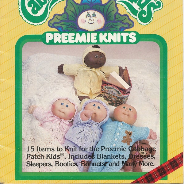 Knit Clothes for Cabbage Patch Preemie Baby Dolls nice assortment to knit instant download pattern