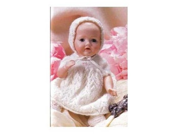 Vintage Doll Clothes to fit 7.5 inch baby dolls layette set instant download knitting pattern