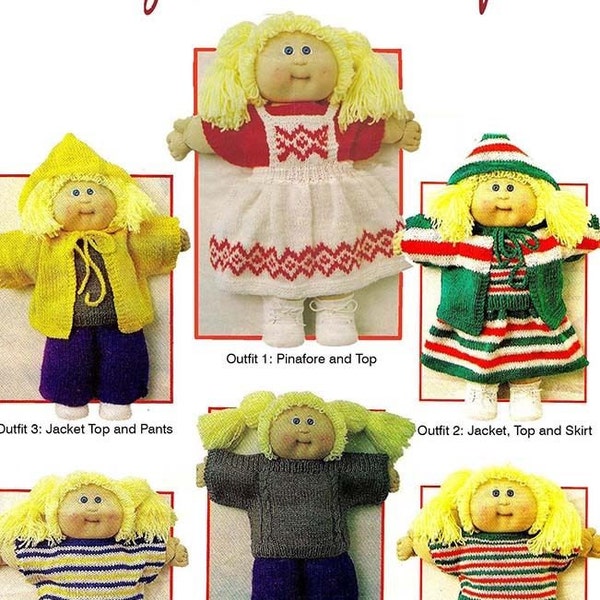 Vintage Cabbage Patch Doll Knitting Patterns mix n match patterns instant download knitting pattern