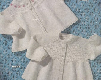 Download pdf vintage 2 baby matinee coats instant download knitting pattern