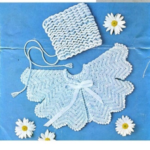 Vintage Crochet Lister Lee Target Crochet Baby Matinee Coat Bonnet instant download crochet pattern