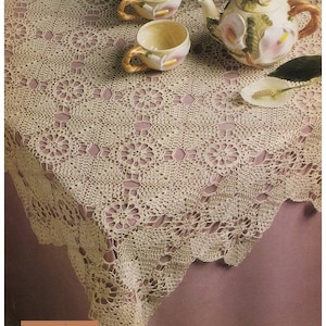 Vintage Thread Crochet Pdf Table Topper Tablecloth instant download crochet pattern