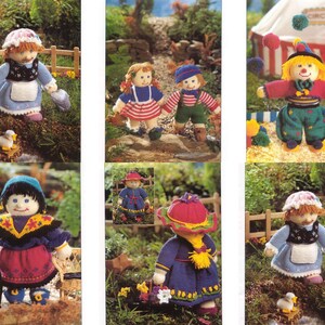 Pdf 5 Toy Dolls to Knit instant download knitting pattern