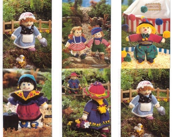 Pdf 5 Toy Dolls to Knit instant download knitting pattern