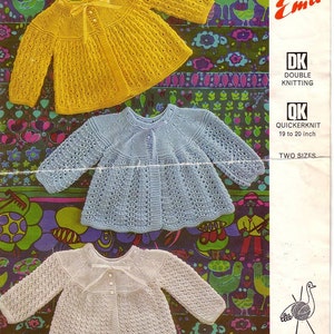Emu 8493 Vintage Knit Pattern for 3 Styles Baby Matinee Coats Instant ...