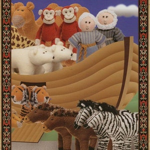 Vintage pdf knit Noahs Ark Noah Dolls and animals toys pattern instant download knitting pattern