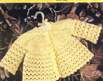 Vintage Crochet Emu 8593 Baby Matinee Coat instant download crochet pattern