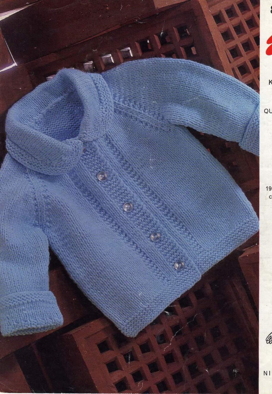 Emu 8244 Easy to Knit Vintage Baby Jacket Perfect for Baby Boy Instant ...