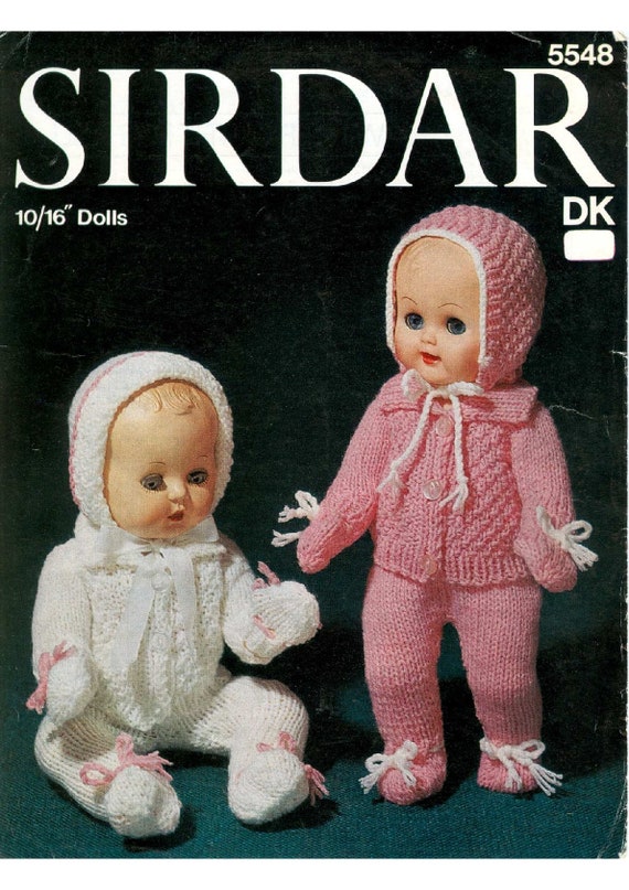 Vintage Doll Sirdar Knitting Pattern Winter Outfit Pram Set Etsy
