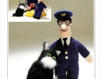 Download Toy Postman Pat and Jess the Cat knitting pattern instant download