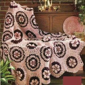 Crochet Wildflowers Hexagon Afghan blanket instant download crochet pattern