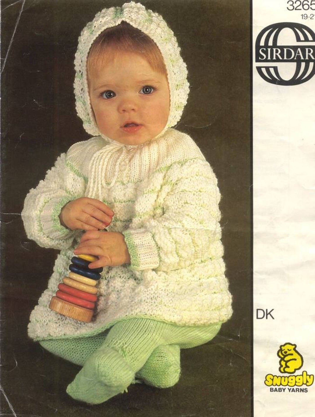 Sirdar 3265 Vintage Knit Pattern for Baby Angel Hooded Coat With ...