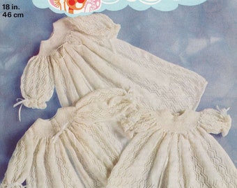 Vintage Knit Baby Christening Gown dress and Jacket to knit for baby instant download knitting pattern