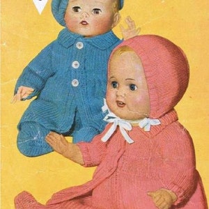 Vintage Doll Clothes to knit for Boy and Girl Baby Dolls digital download knitting pattern image 1
