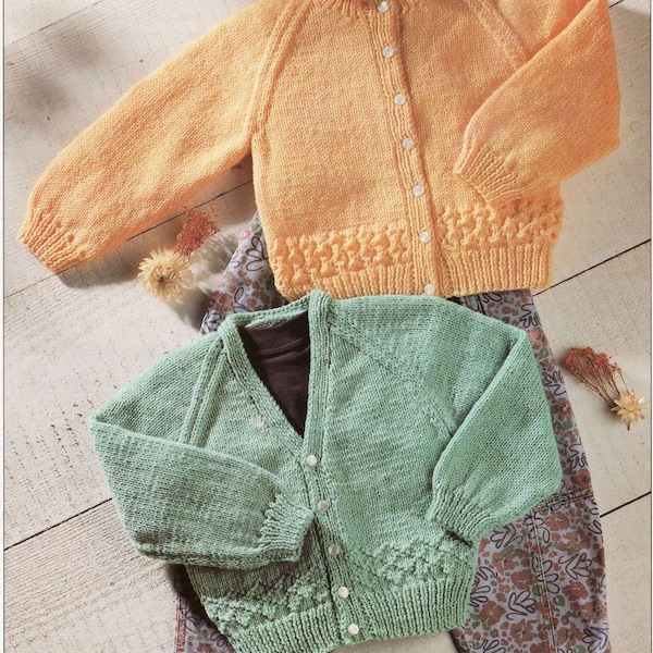 Vintage Baby Cardigans to Knit DK yarn instant download knitting pattern