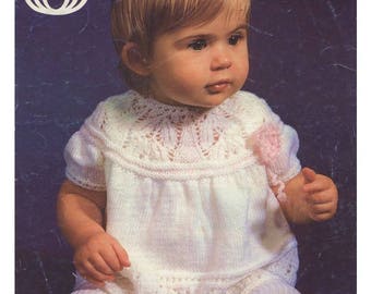 vintage knitting pattern for beautiful baby dress instant download knitting pattern