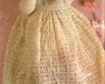 Vintage Crochet Baby Christening Gown instant download crochet pattern