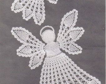 Vintage Crochet Pattern Pineapple Angel Doilies doily instant download crochet pattern