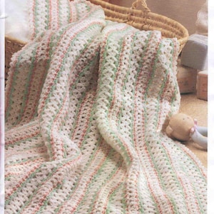 Crochet Mile a Minute Baby Afghan blanket instant download crochet pattern image 1