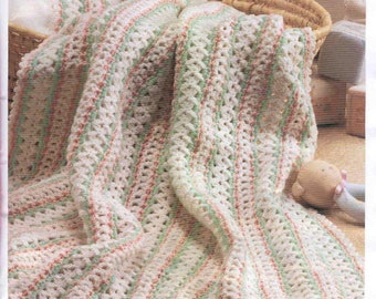 Crochet Mile a Minute Baby Afghan blanket instant download crochet pattern