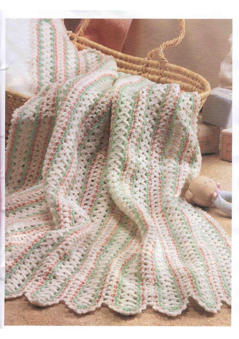 Crochet Mile a Minute Baby Afghan blanket instant download crochet pattern image 1