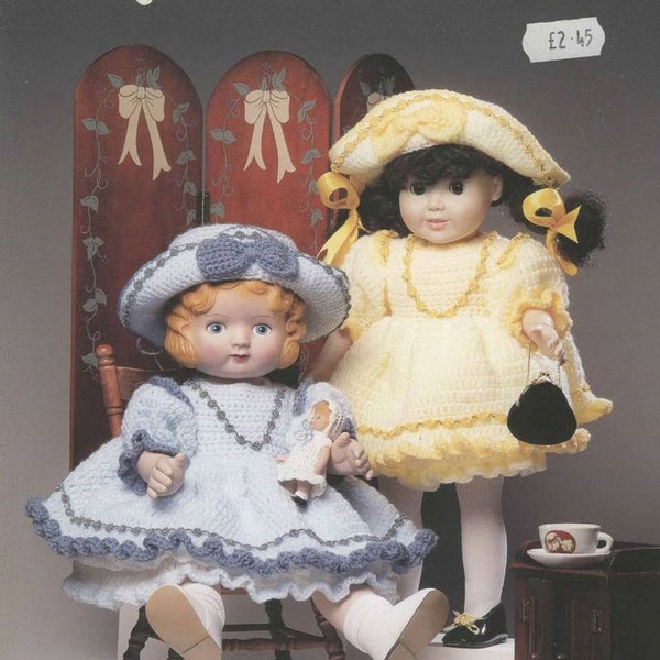 Crochet Pattern 18 inch doll dress with petticoat and hat instant download crochet pattern