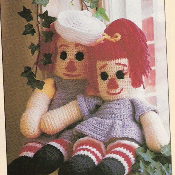 Vintage Crochet Rag Dolls Toys instant download crochet pattern