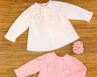 Vintage  Knit Baby Matinee Coat and Angel Top instant download knitting pattern