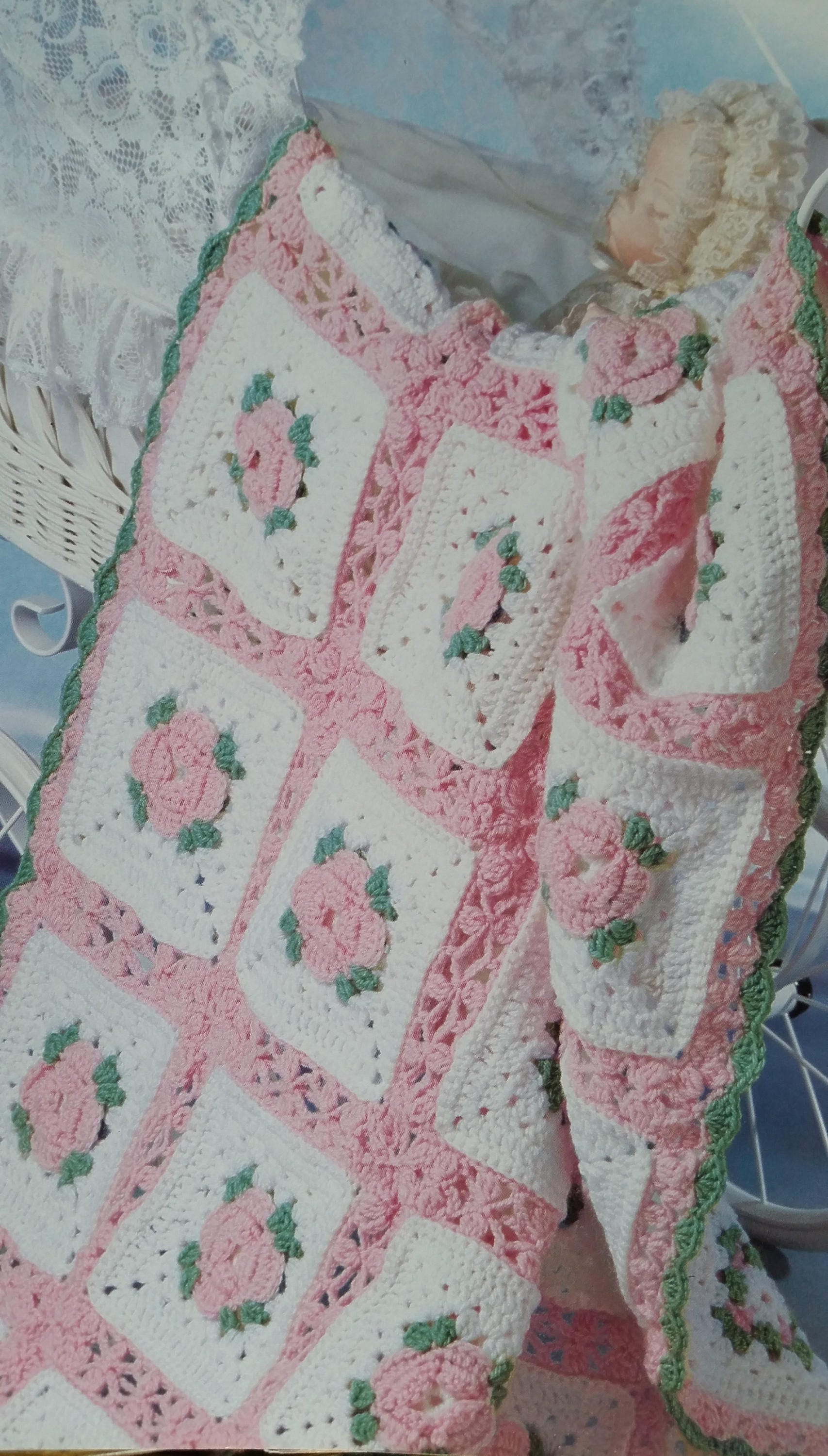 Vintage Crochet Sweet Baby Afghan blanket instant download Etsy
