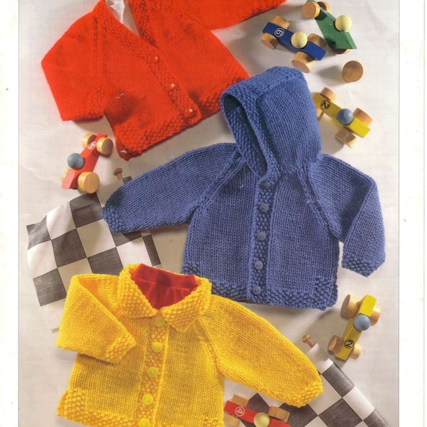 Digital Knit Chunky Jackets for babies and child sizes 3 styles instant download knitting pattern