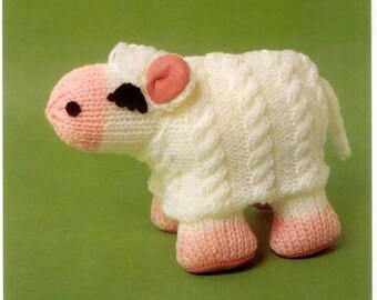 Vintage Knit Lucky Sheep Toy knitting pattern instant download pdf pattern