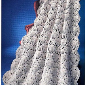 Vintage Crochet Pineapple Welcome Afghan blanket instant download crochet pattern
