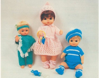 Pdf Knit Doll Clothes 16 to 24 inch Baby Dolls instant download knitting pattern