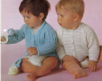 Baby Cardigans to Knit DK double knit yarn instant download knitting pattern