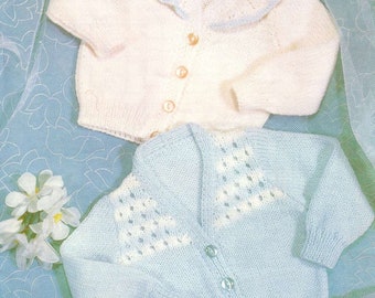 Vintage baby cardigans 2 styles in DK yarn instant download knitting pattern