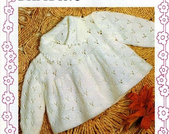 Vintage Knit Matinee Coat to knit for babies instant download knitting pattern