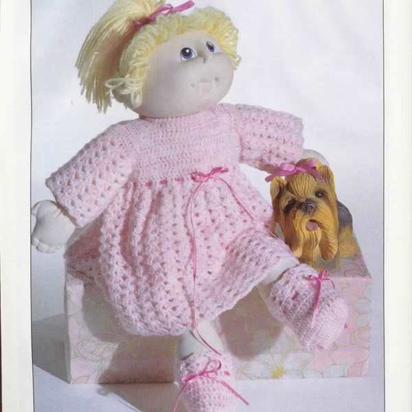 Adopted Kids Dolls Crochet Dress Layette like Cabbage Patch Kids instant download pattern